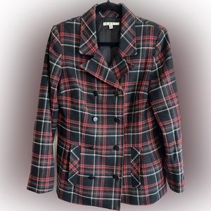 CAbi Manhattan Tartan Plaid Double-breasted Blazer